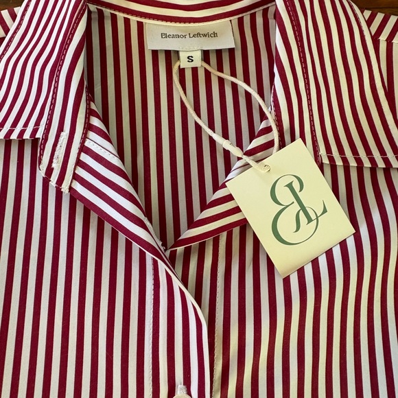 NWT Eleanor Leftwich Eleanor Red Stripe Shirtdress Dress Small 2 4 S M Valentine - Picture 9 of 10